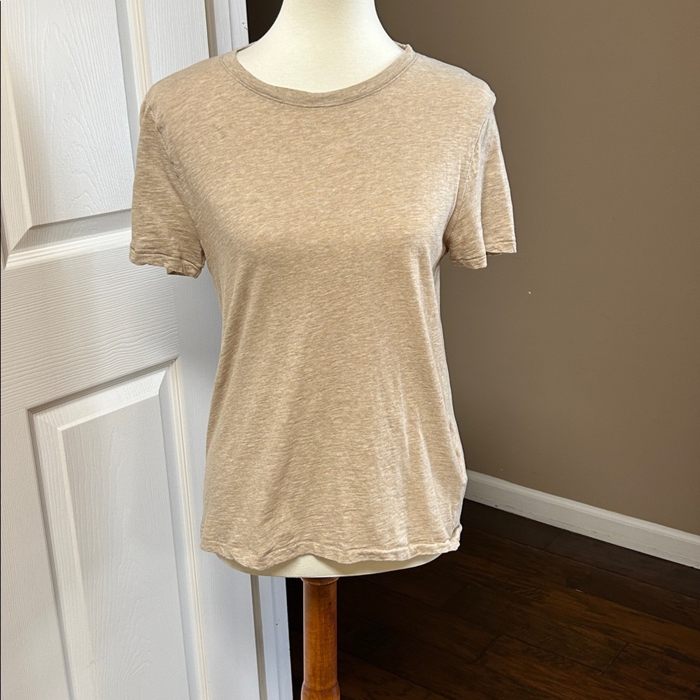 J. Crew Vintage Cotton Heathered Tan T-Shirt Medium